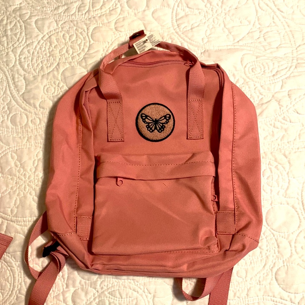 Pink butterfly patch mini backpack